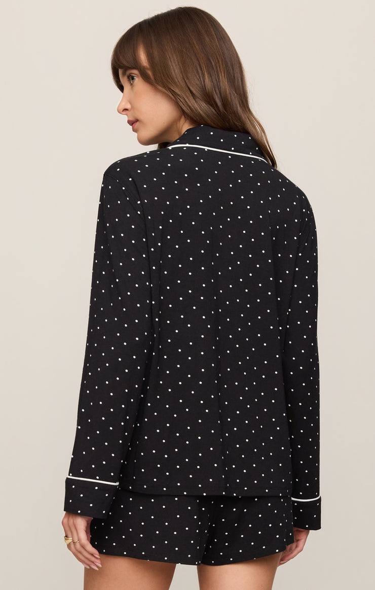 Tops The Luxe Dot PJ Top Black