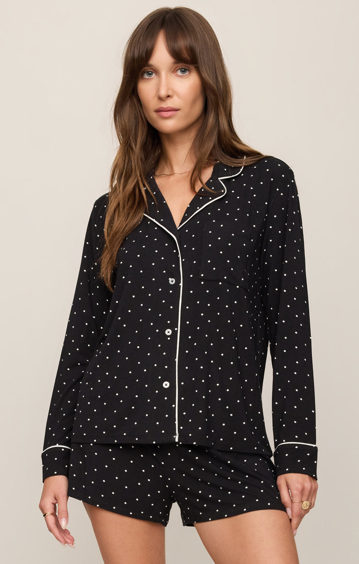 Tops The Luxe Dot PJ Top Black