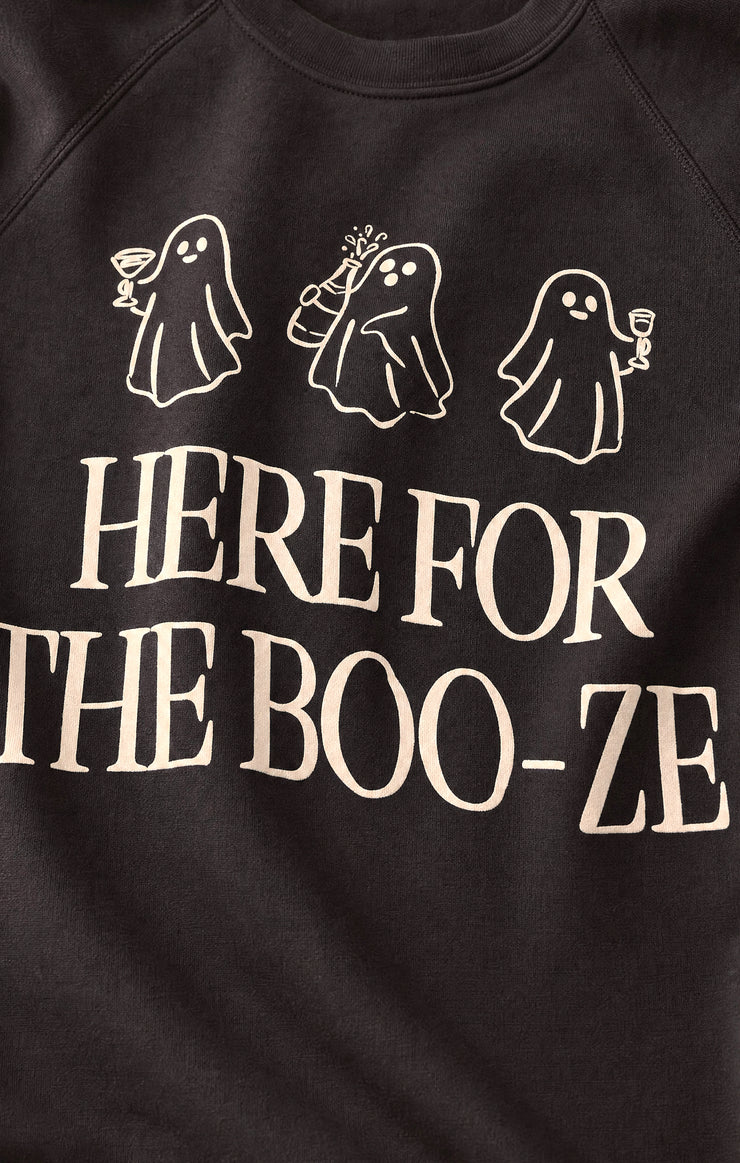 Tops Booze Graphic Sweatshirt Ash Black