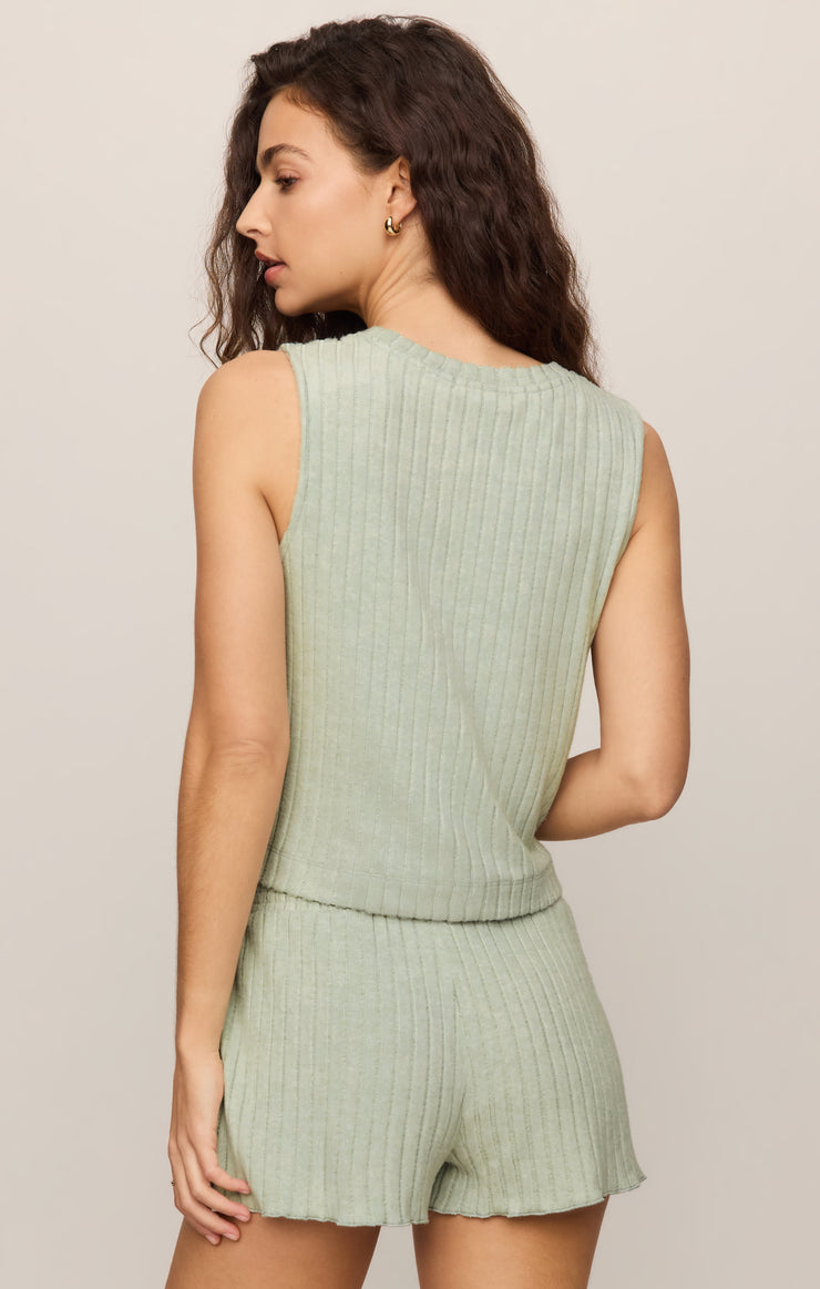 Tops Sloane Silky Rib Tank Aqua Cloud