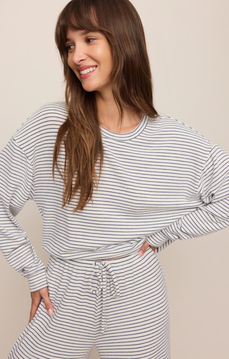 Tops Classic Stripe Long Sleeve Top Eclipse