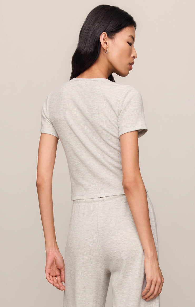 Tops Waffle Brushed Thermal Tee Feather Grey