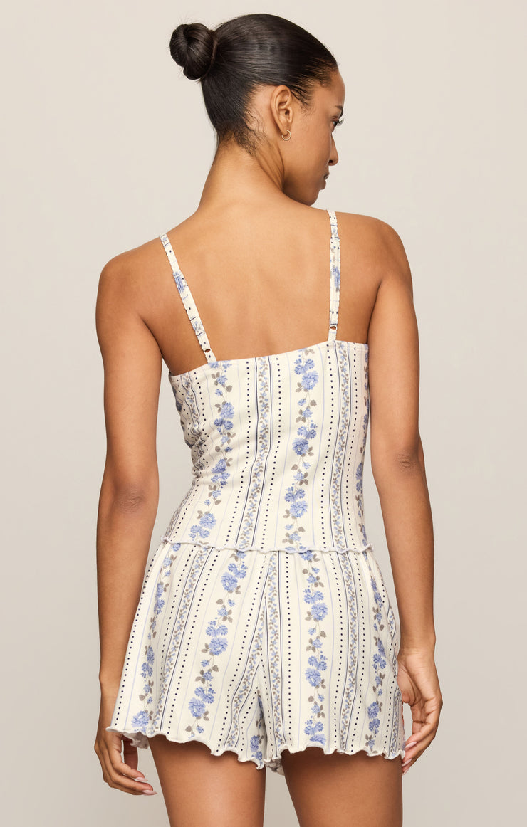 Tops Vanity Boudoir Floral Cami Skyline