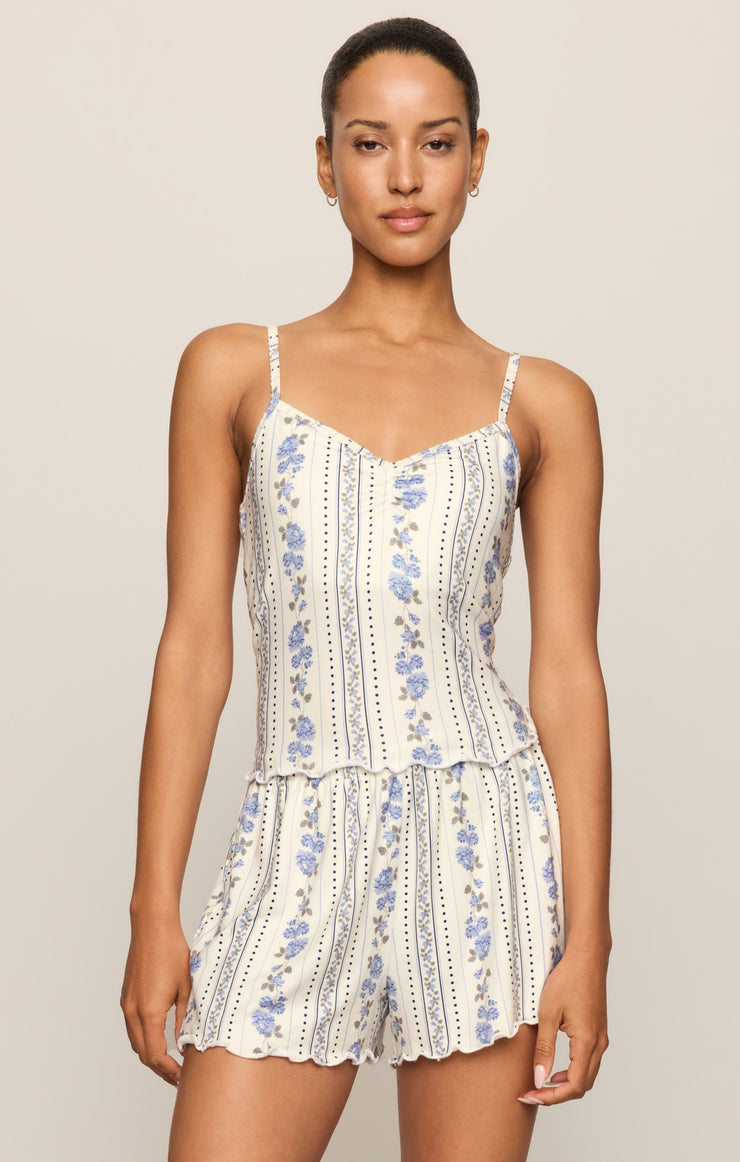 Tops Vanity Boudoir Floral Cami Skyline