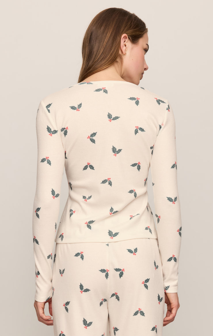 Tops Holly Waffle Fitted Top Vanilla Ice