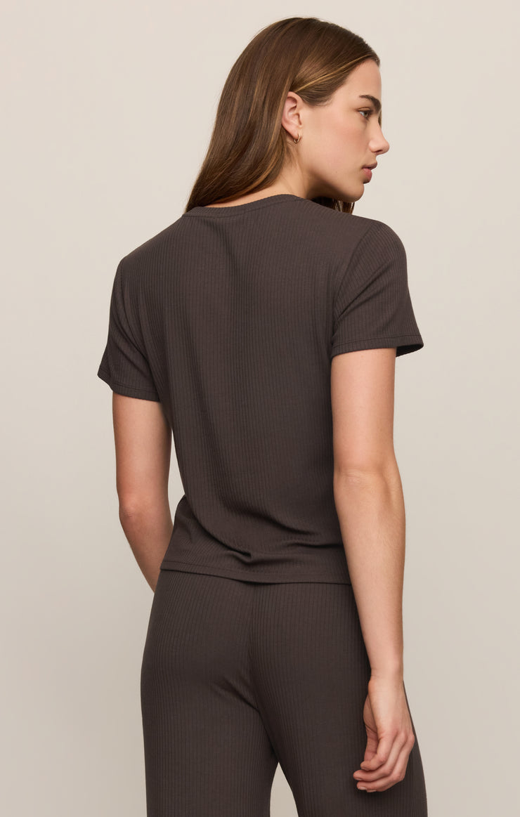 Tops Just Right Rib Tee Cocoa Bean