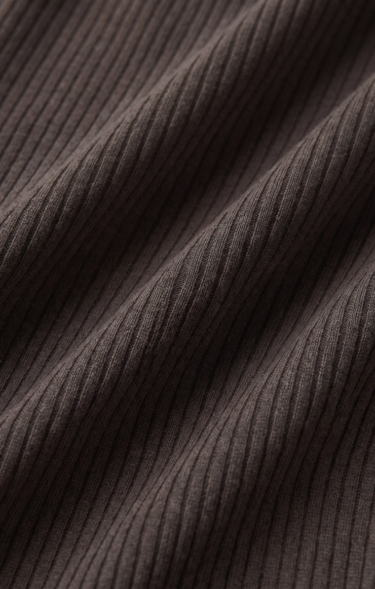 Tops Just Right Rib Tee Cocoa Bean
