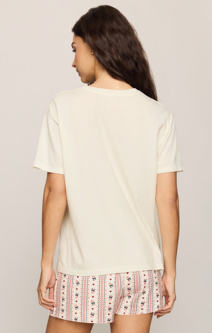 Tops Reindeer Boyfriend Tee Sea Salt