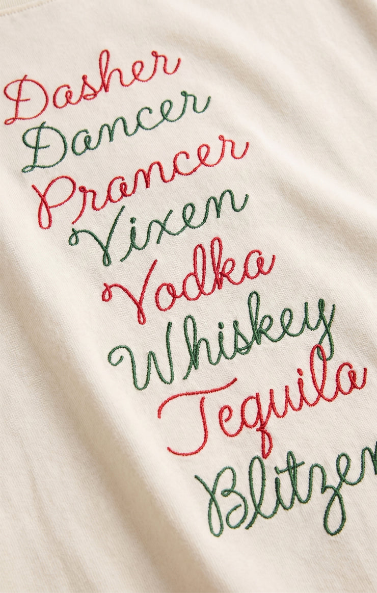 Tops Reindeer Boyfriend Tee Sea Salt