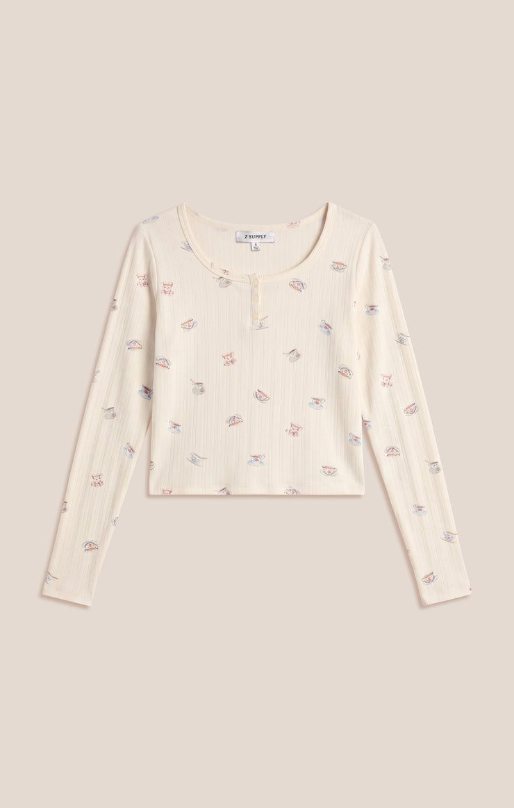 Tea Time Silky Pointelle Top