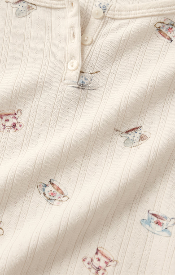 Tea Time Silky Pointelle Top