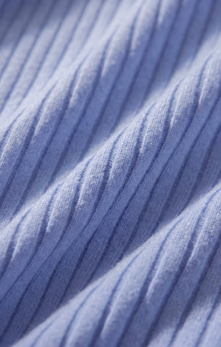 Tops Daydreamer Silky Rib V-Neck Crystal Blue