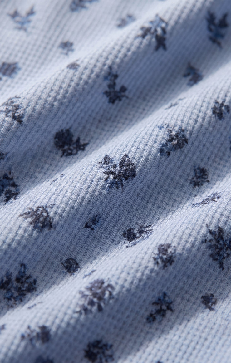 Tops Floral Thermal Tee Crystal Blue