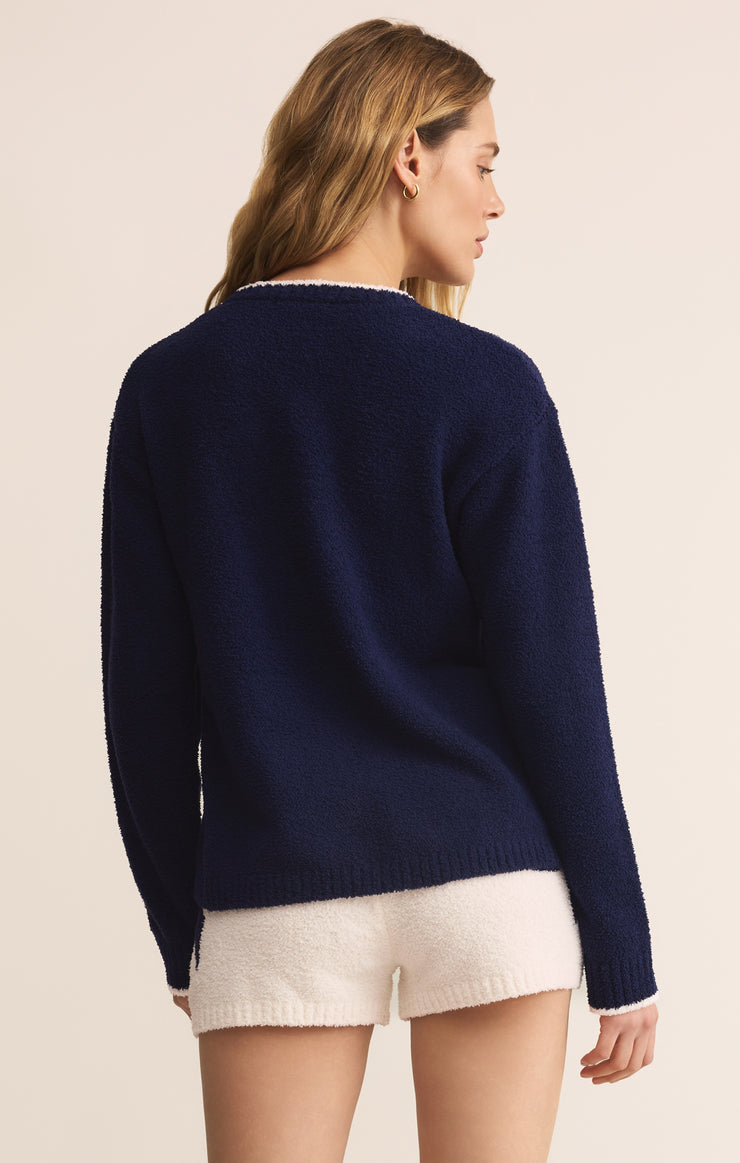 Tops Ski Plush Sweater Blue Sapphire