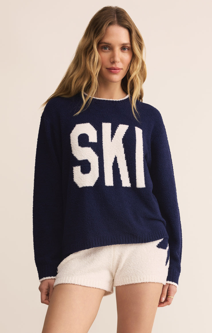 Tops Ski Plush Sweater Blue Sapphire