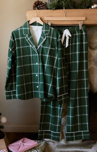 TopsDreamer Plaid Flannel Set Noble Fir