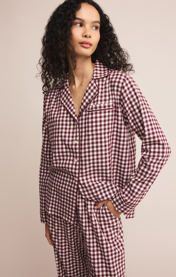 Tops Merry & Bright PJ Set Merlot