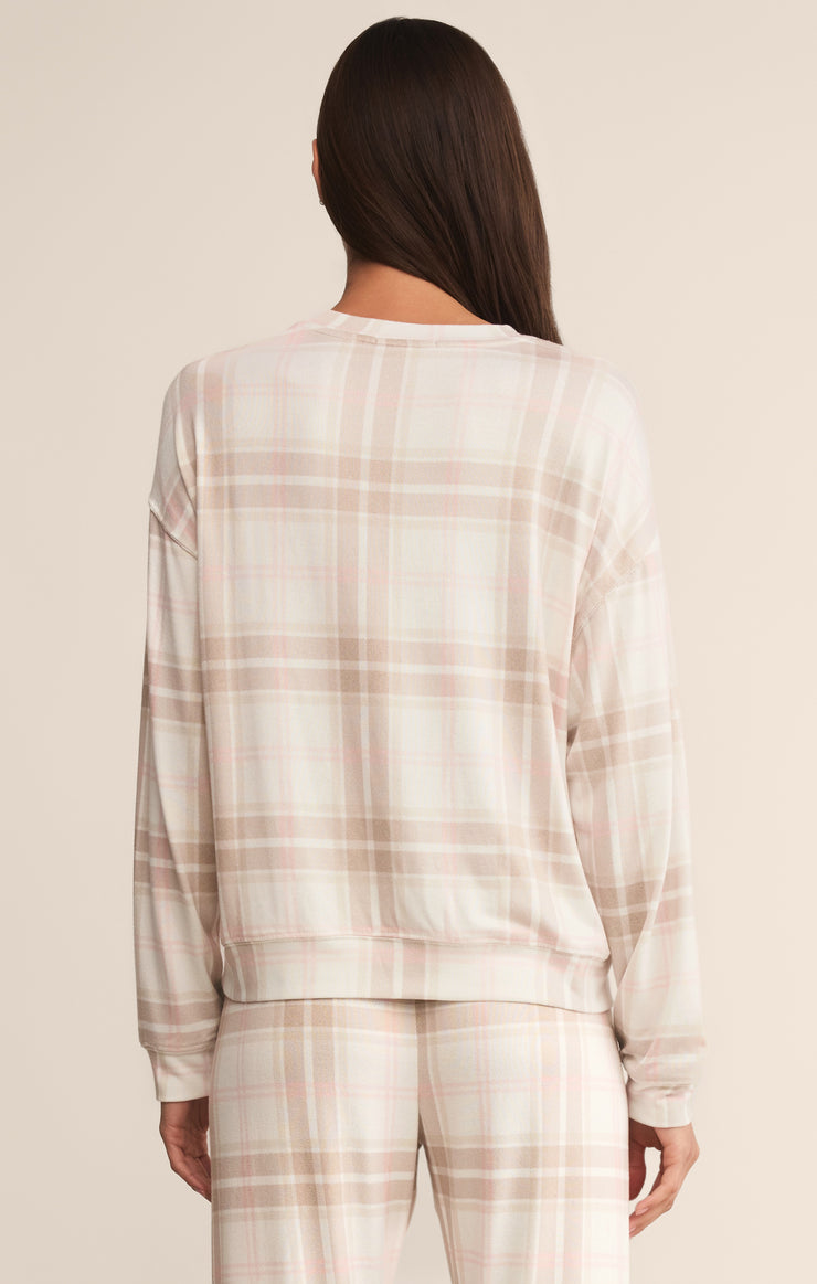 Tops Cozy Daydream Plaid Set Vanilla Ice