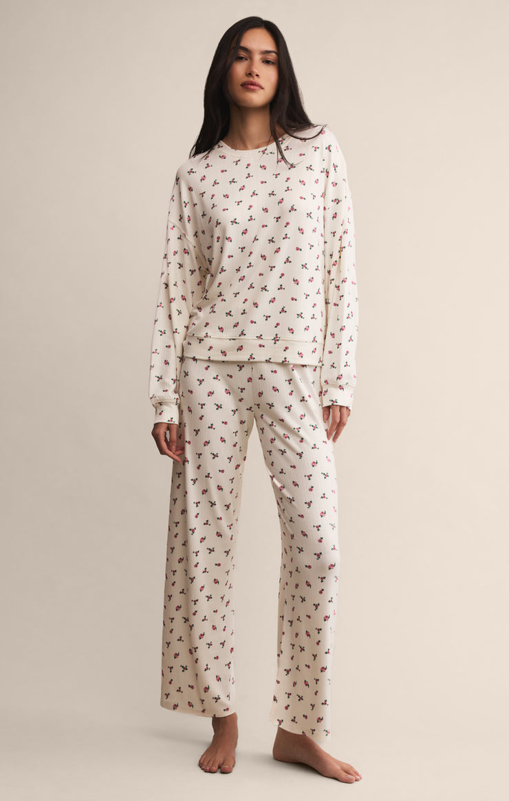 Tops Sweet Rose Ditsy PJ Set Vanilla Ice