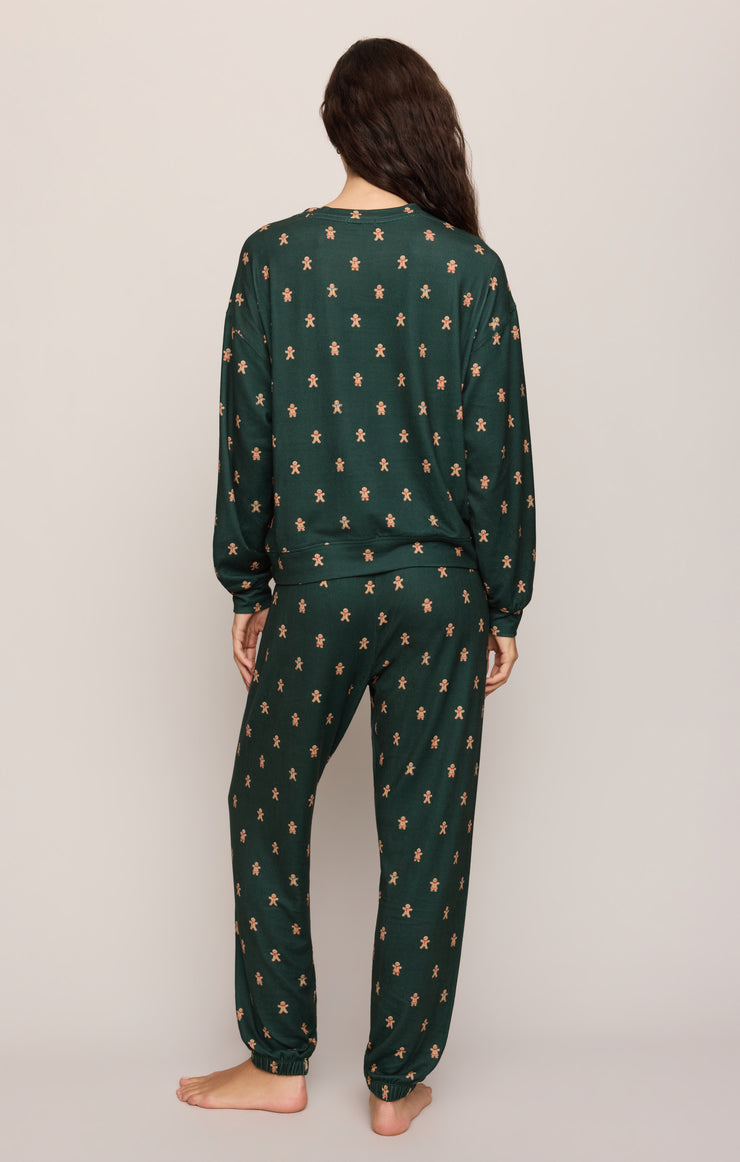Tops Cozy Gingerbread Jersey PJ Set Cyprus Green