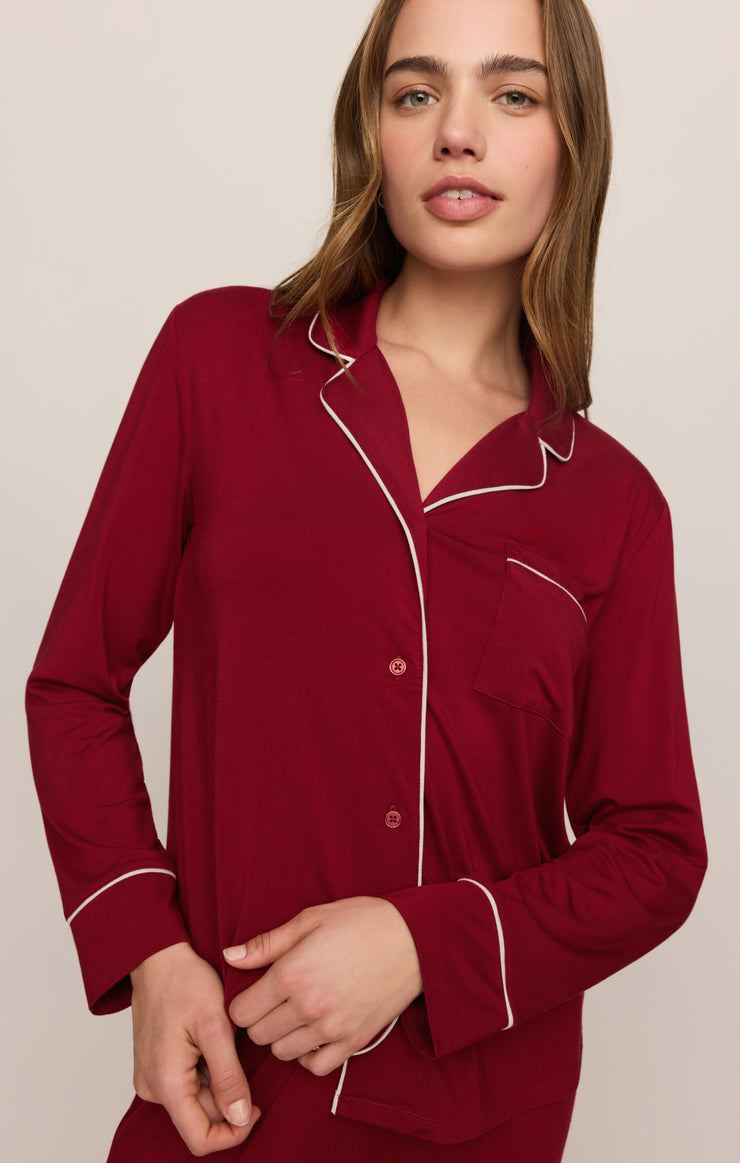 Tops Snuggle Jersey PJ Set Red Dahlia