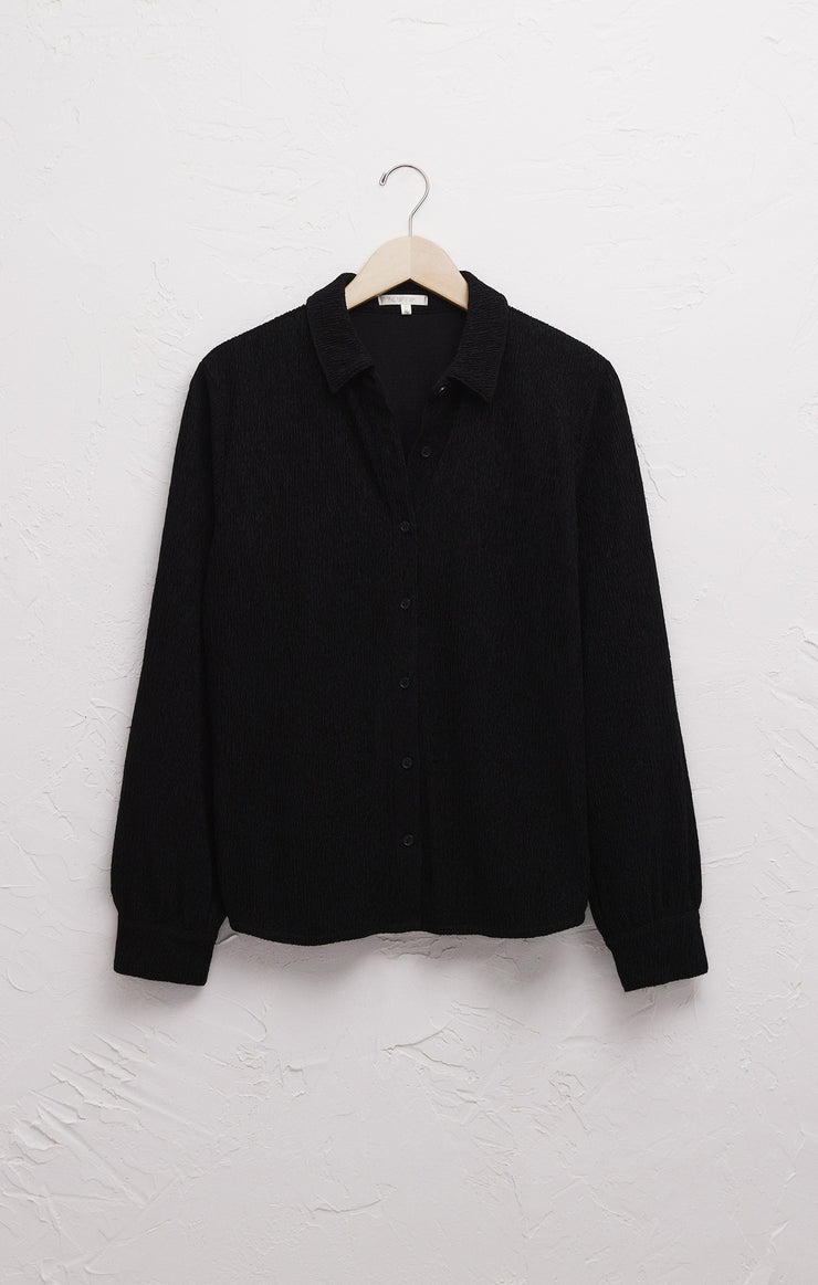 Tops Lyrical Crinkle Knit Shirt Black