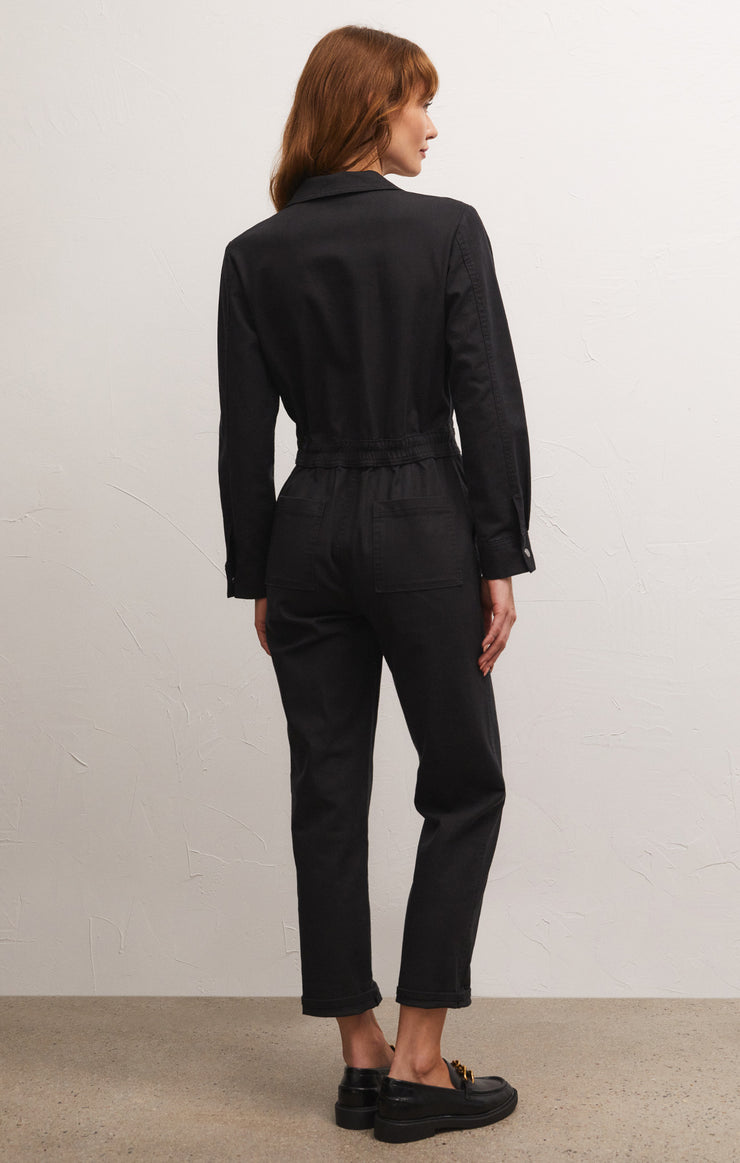 STRAIGHT NECK CAPE JUMPSUIT - Ecru