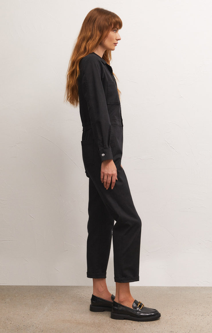 STRAIGHT NECK CAPE JUMPSUIT - Ecru