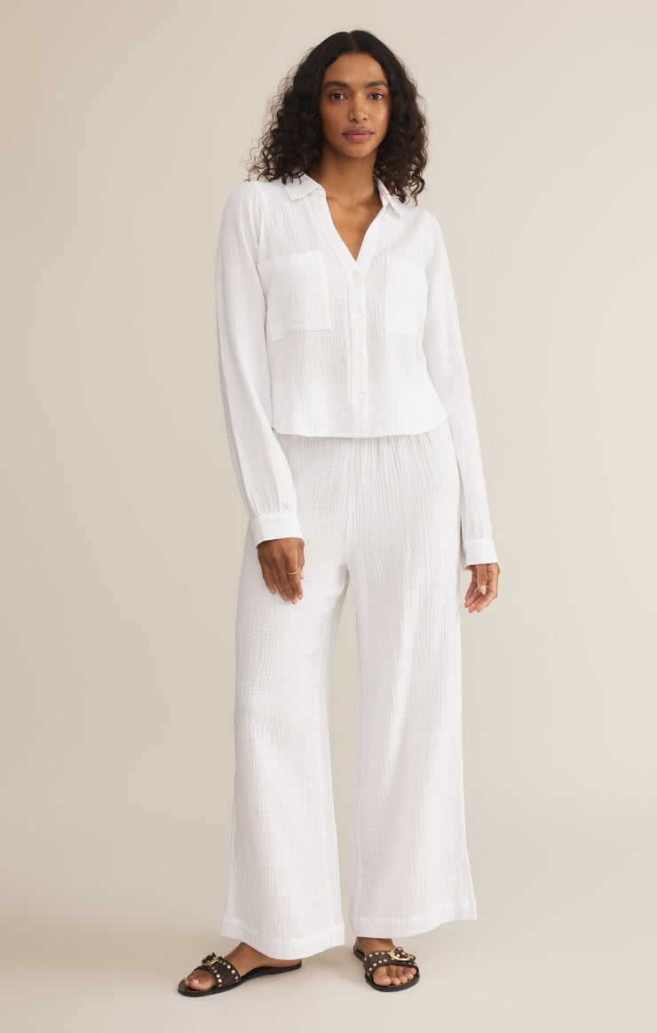 Pants Cassidy Full Length Gauze Pant White