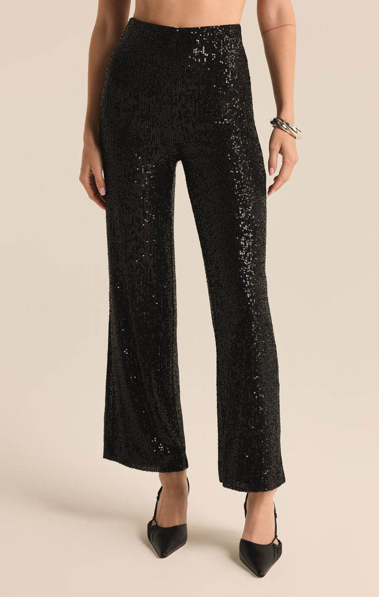 Pants Skylar Sequin Cropped Pant Black