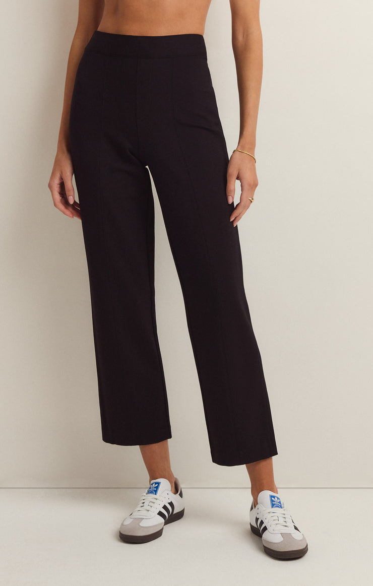 Women's Pull-On Solid Black Ponte Straight Leg Pants : : Clothing,  Shoes & Accessories