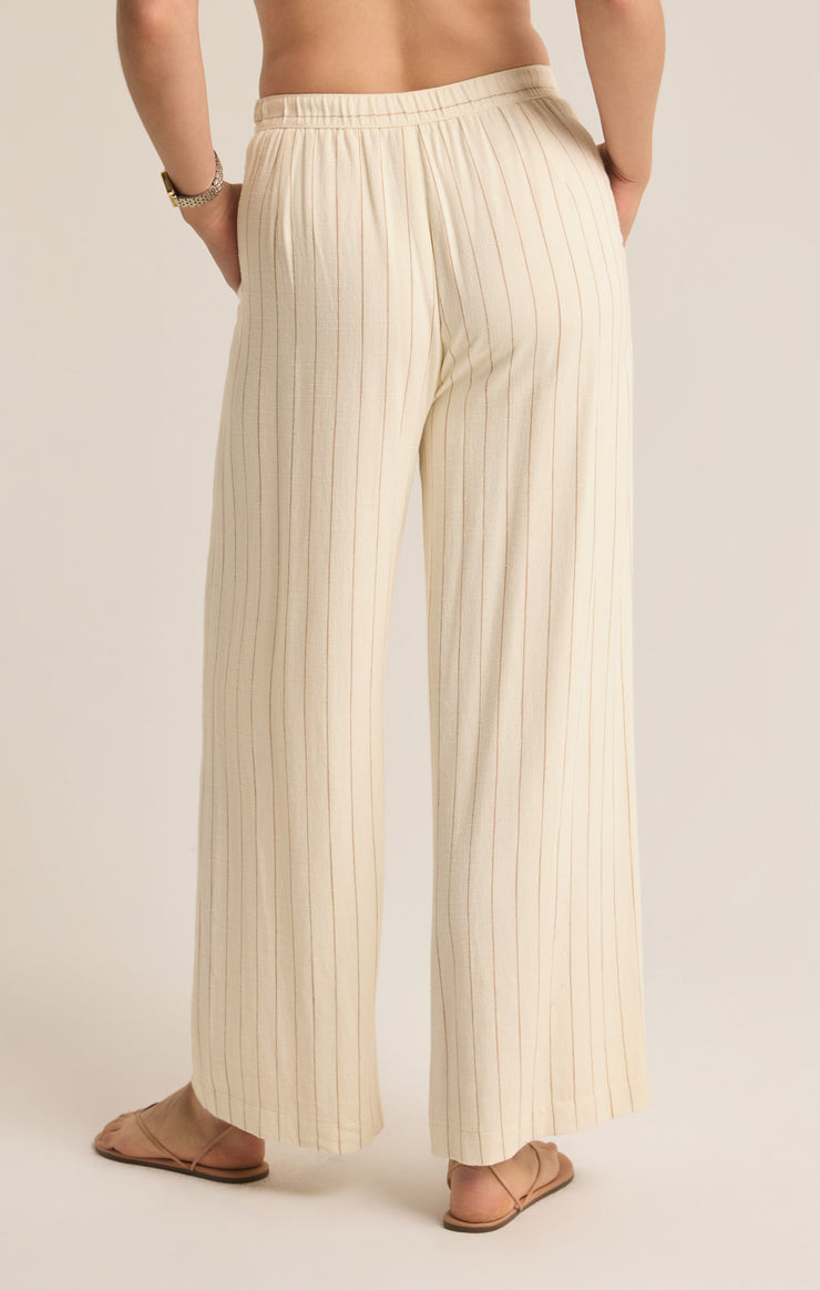 Pants Cortez Linen Pinstripe Pant White