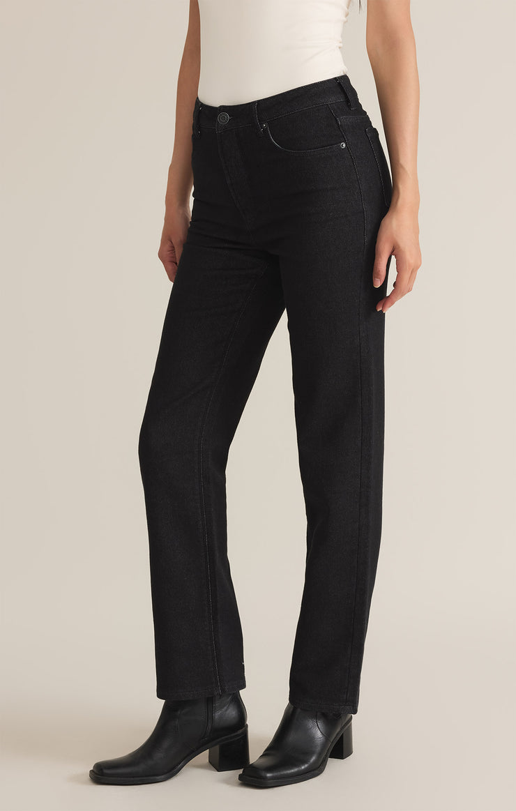 Pants Val Denim Straight Leg Black Sand