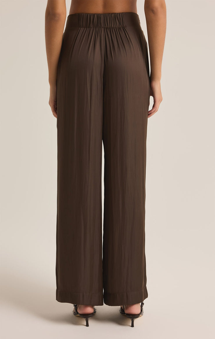 Pants Lisse Wide Leg Pant Dark Chocolate