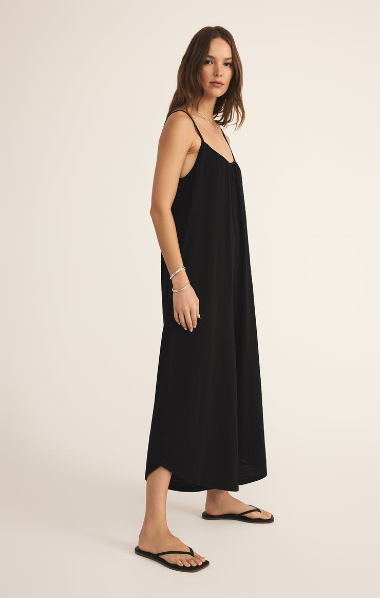 Pants Textured Flared Jumpsuit Black