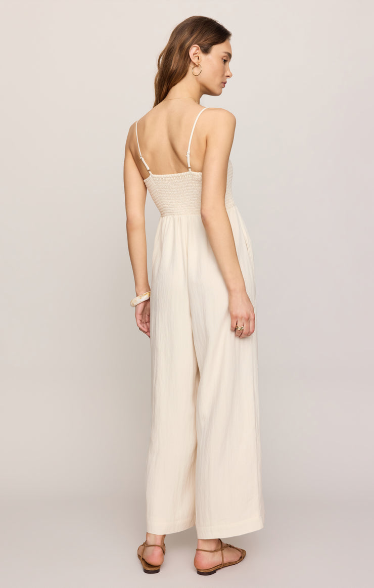 Pants Beachside Smocked Jumpsuit Sea Salt