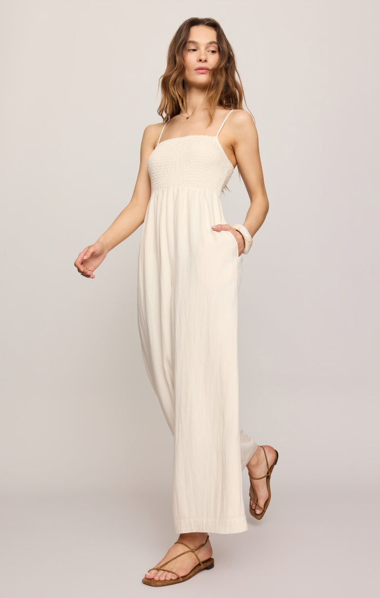 Pants Beachside Smocked Jumpsuit Sea Salt