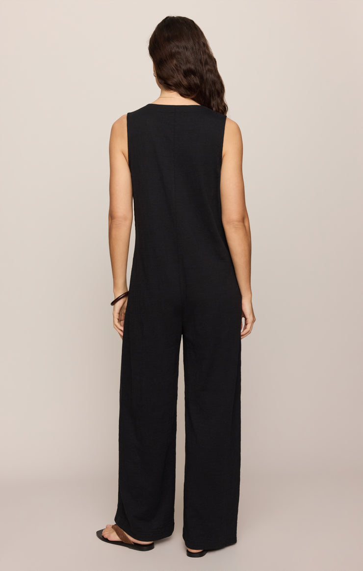Pants Solace Textured Slub Jumpsuit Black