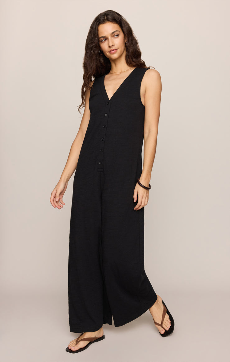 Pants Solace Textured Slub Jumpsuit Black