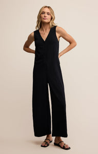 PantsSolace Textured Slub Jumpsuit Black