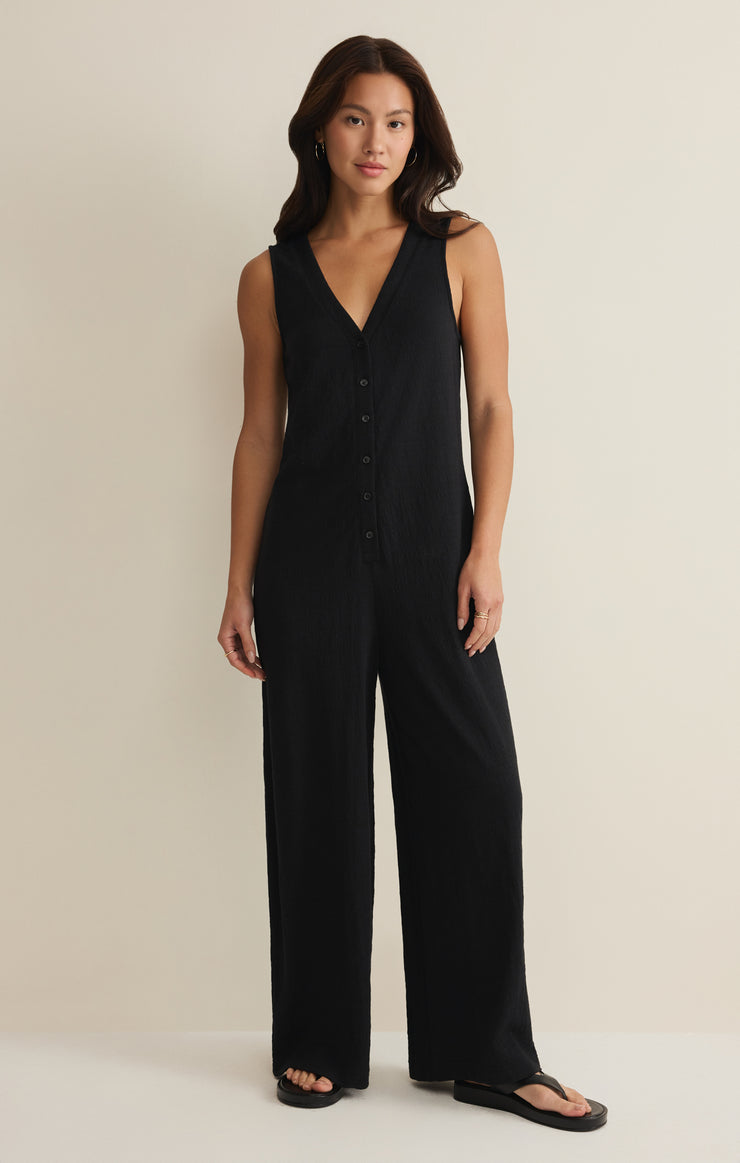 Pants Solace Textured Slub Jumpsuit Black
