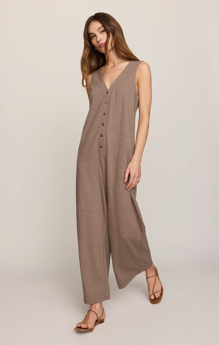 Pants Solace Textured Slub Jumpsuit Perfectly Taupe
