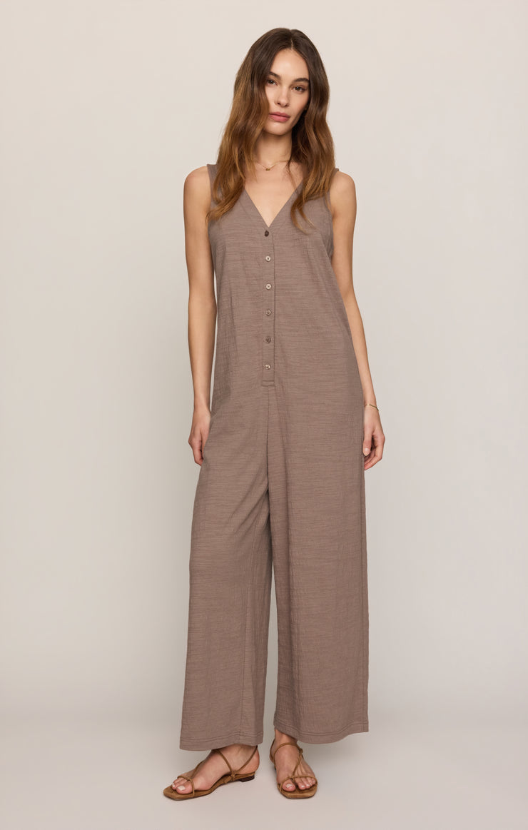 Pants Solace Textured Slub Jumpsuit Perfectly Taupe