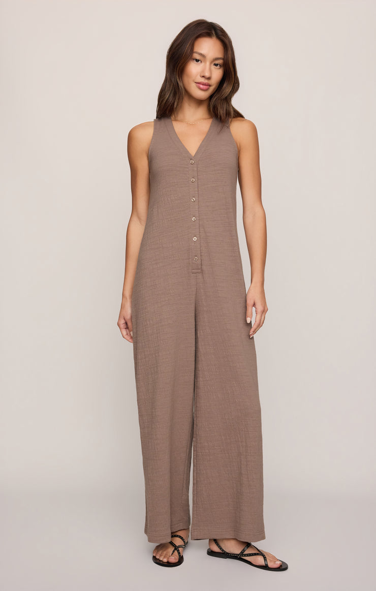 Pants Solace Textured Slub Jumpsuit Perfectly Taupe
