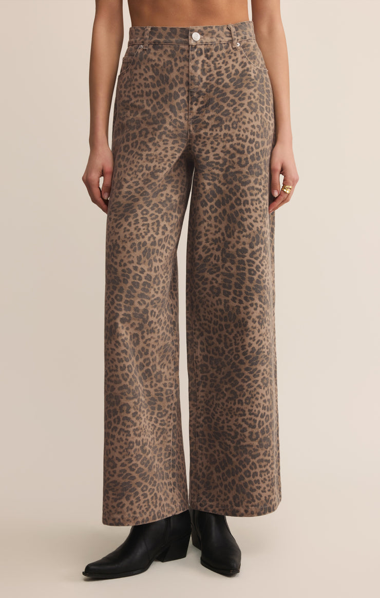 Pants Marli Denim Leopard Pant Desert Tan
