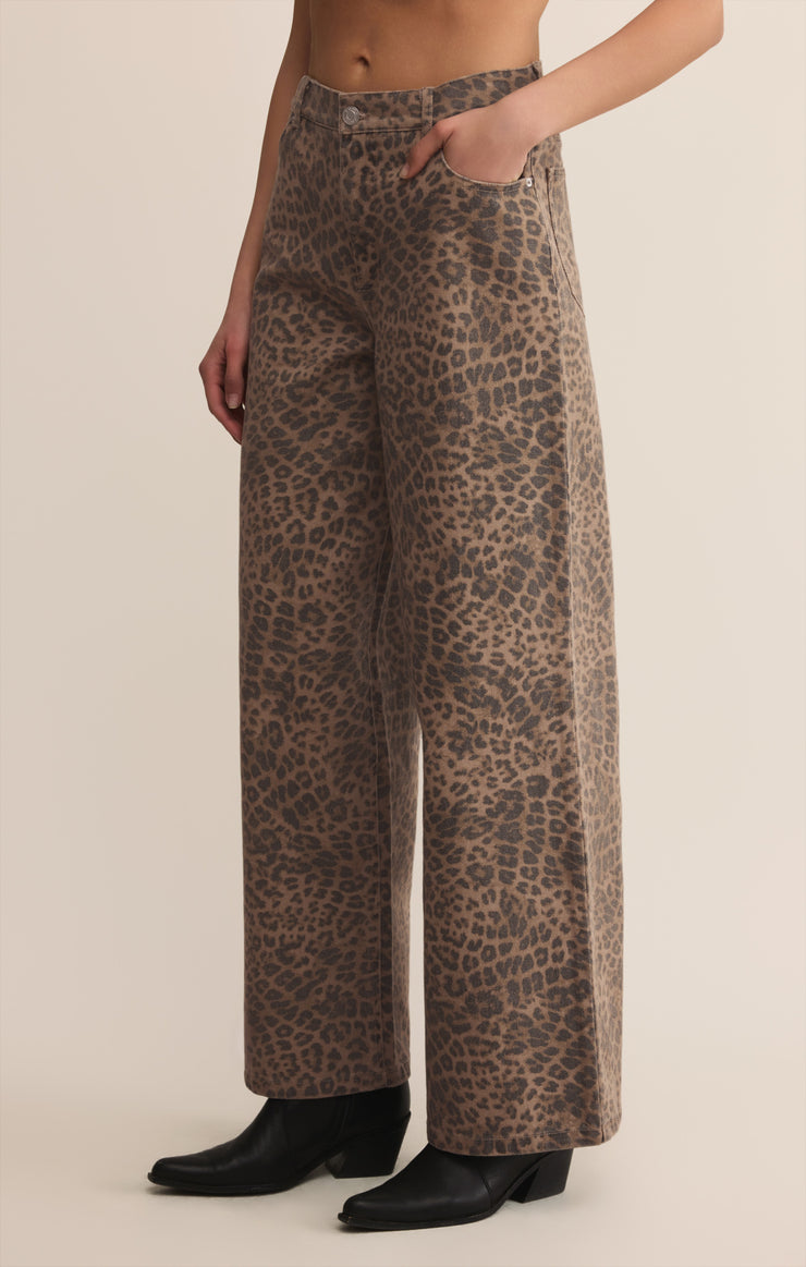 Pants Marli Denim Leopard Pant Desert Tan