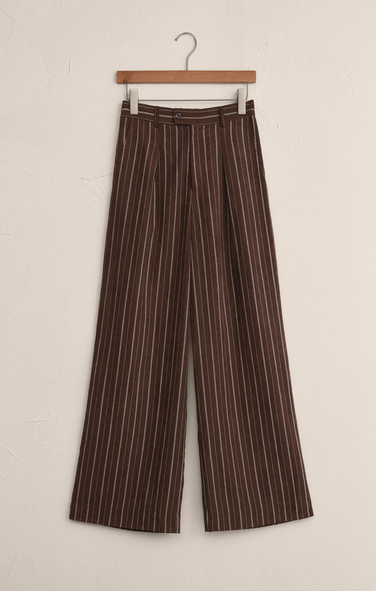 Pants Alma Pinstripe Wide Leg Pant Chocolate Cherry