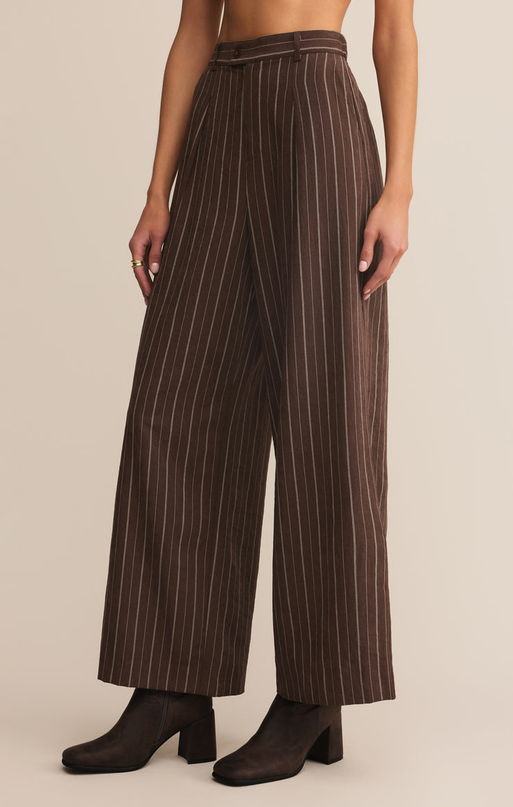 Pants Alma Pinstripe Wide Leg Pant Chocolate Cherry