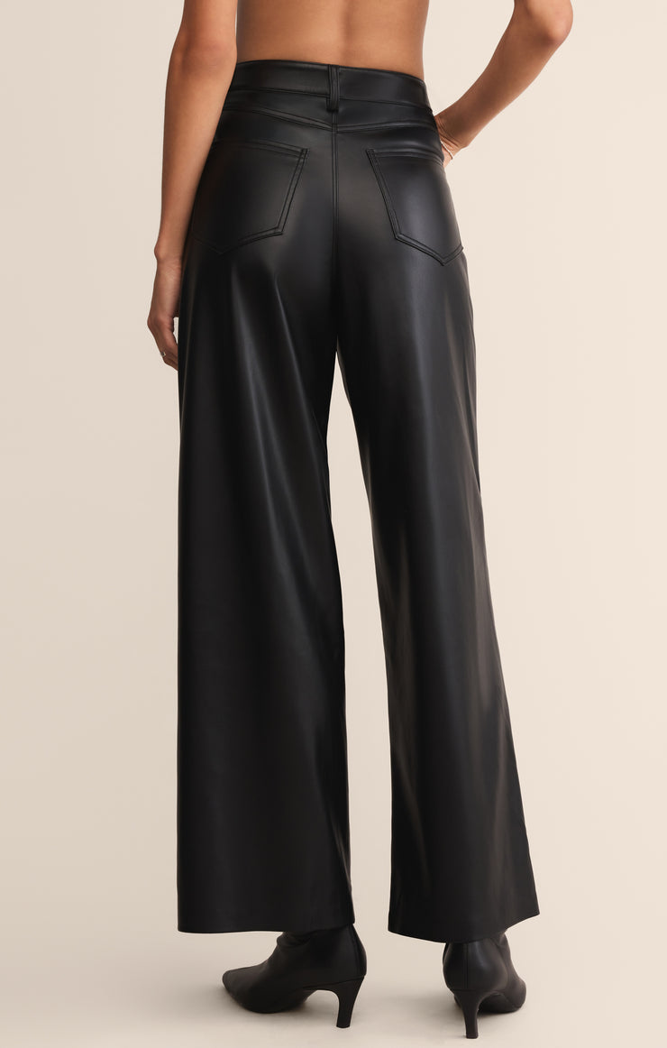 Pants Marli Wide Leg Leather Pant Black
