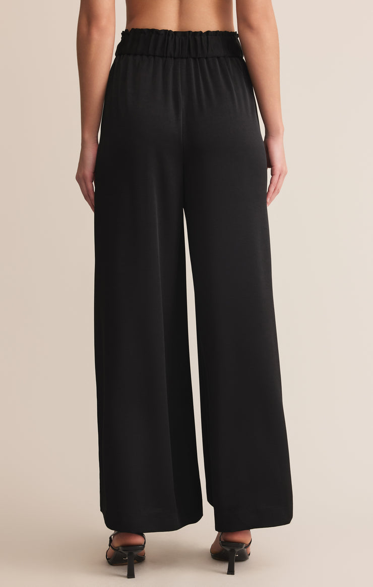 Pants Isolde Wide Leg Satin Pant Black